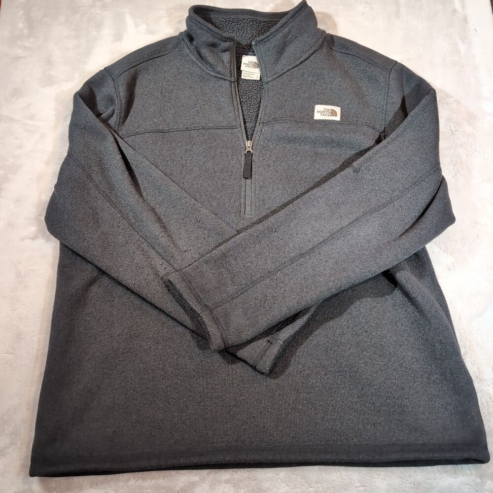 The North Face Gordon Lyons 1/4 Zip Jacket Sweater Mens XL Black Fleece Hiking